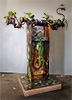 Industry-totem, 2025, 45" x 32" x 18", steel, bronze, unique