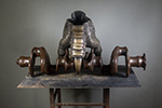 Dinosaur, 2022, 28" x 10.5" x 14.5", bronze and steel, unique